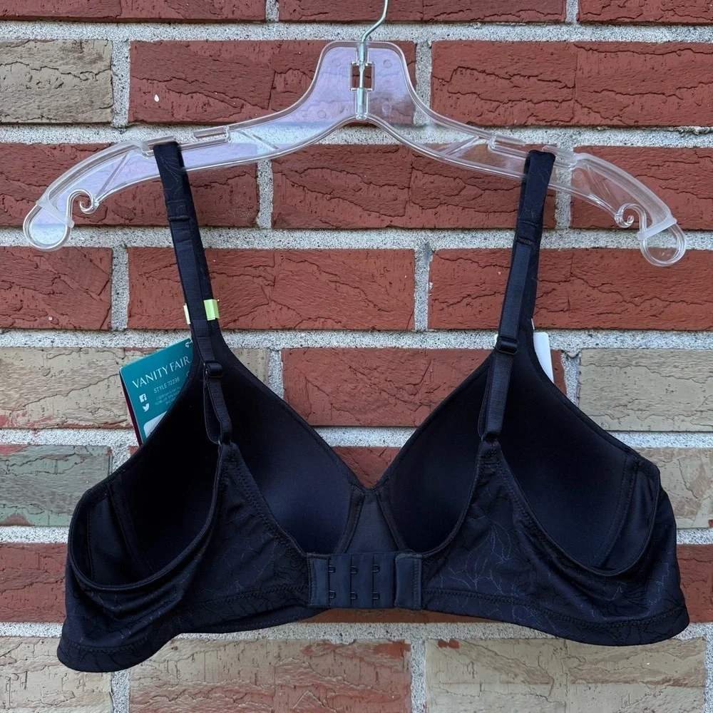 Vanity Fair NWT Body Shine Full Coverage Black Wirefree T-shirt Bra 72298 🖤